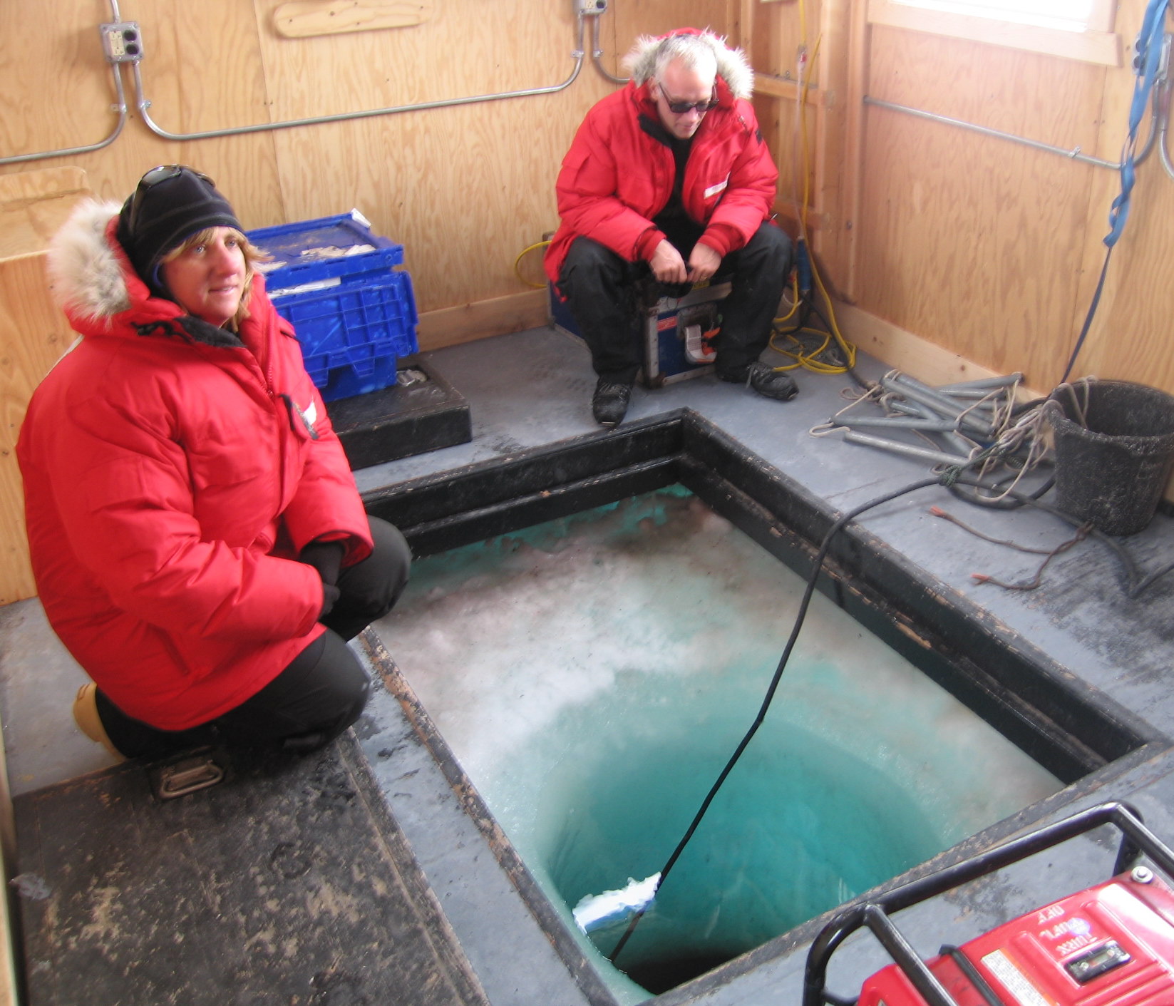 Dawn and Jeff wondering what might live down in that dive hole (Photo AN)
